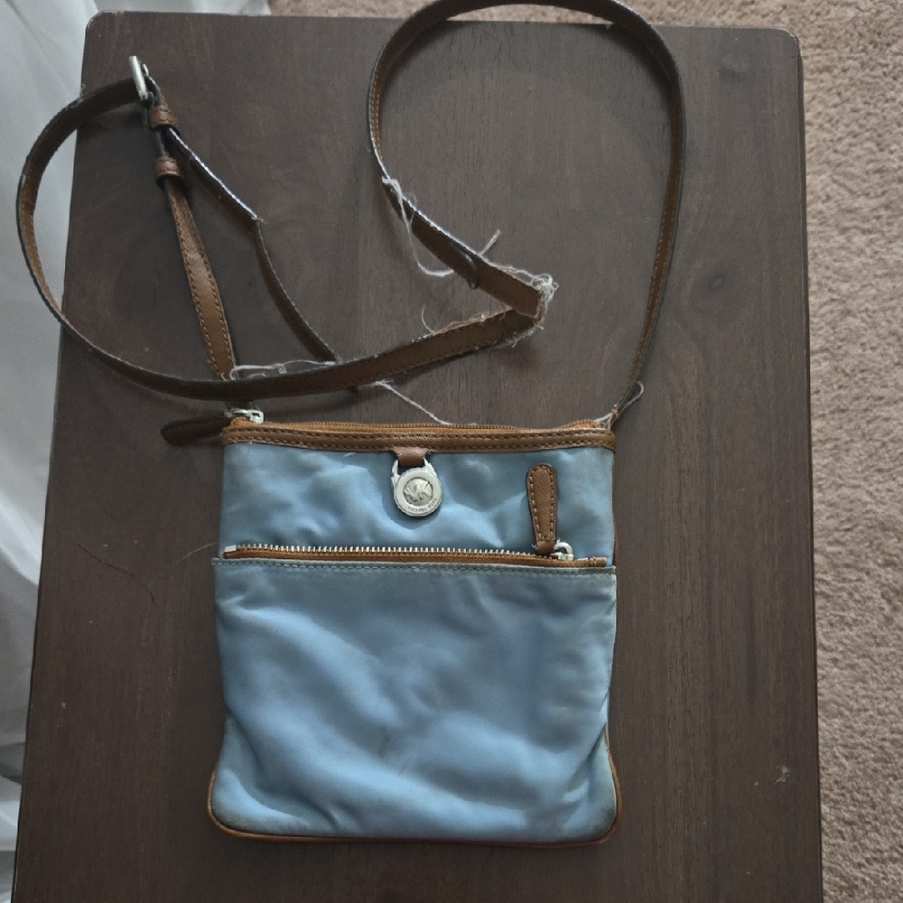 Michael Kors Blue and Brown Crossbody Bag